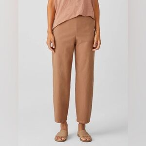 Eileen Fisher Barrel Lantern Cropped Pants Hemp Cotton Trousers Terracotta Large